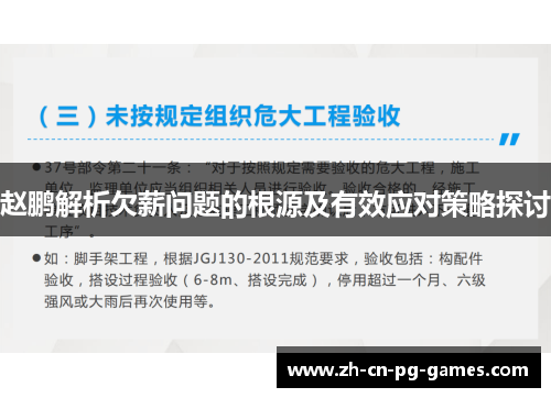 赵鹏解析欠薪问题的根源及有效应对策略探讨